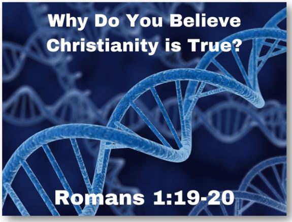 Why Do You Believe Christianity Is True? (Romans 1:19-20) Image